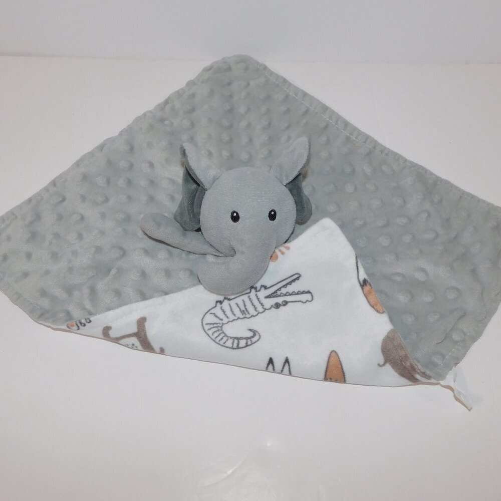 Boritar Gray Elephant Security Blanket nubby dots Animals Baby Lovey Nunu Plush